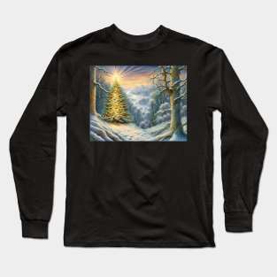 Christmas tree in a forest Long Sleeve T-Shirt